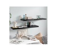 Wandschappen zwevend 2 st 90x23,5x3,8 cm MDF hoogglans zwart323776