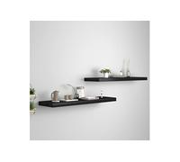 vidaXL Étagères murales flottantes 2 pcs Noir 90x23,5x3,8 cm MDF