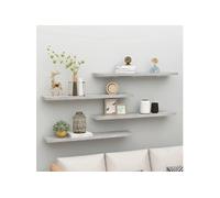 Vidaxl Etagères Murales Flottantes 4 Pcs Gris Béton 120x23,5x3,8cm Mdf Gris