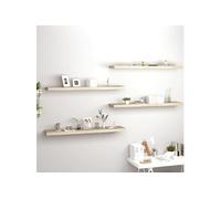 vidaXL Wandschappen zwevend 4 st 120x23,5x3,8 cm MDF eikenkleurig323885 Brun G