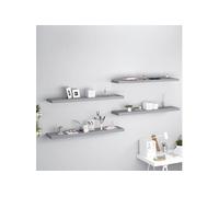 vidaXL Wandschappen zwevend 4 st 120x23,5x3,8 cm MDF grijs323864 Gris G