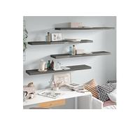 Wandschappen zwevend 4 st 120x23,5x3,8 cm MDF hoogglans grijs323801