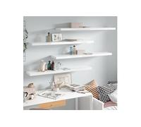 Wandschappen zwevend 4 st 120x23,5x3,8 cm MDF hoogglans wit323759