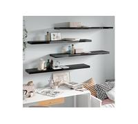 vidaXL Wandschappen zwevend 4 st 120x23,5x3,8 cm MDF hoogglans zwart323780 Noir G