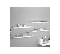 Wandschappen zwevend 4 st 120x23,5x3,8 cm MDF wit323822