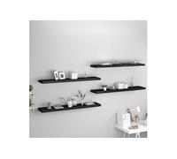 Wandschappen zwevend 4 st 120x23,5x3,8 cm MDF zwart323843