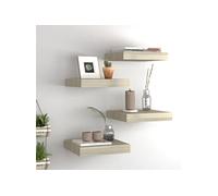 vidaXL - Étagères murales flottantes - Lot de 4 - Chêne MDF 23x23,5x3,8 cm - Pour salle de séjour