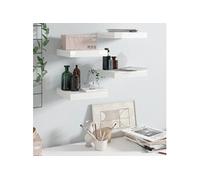 Wandschappen zwevend 4 st 23x23,5x3,8 cm MDF hoogglans wit323741