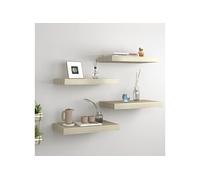 vidaXL Wandschappen zwevend 4 st 40x23x3,8 cm MDF eikenkleurig323870 Brun G