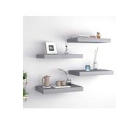 Wandschappen zwevend 4 st 40x23x3,8 cm MDF grijs323849