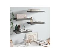 vidaXL Wandschappen zwevend 4 st 40x23x3,8 cm MDF hoogglans grijs323786 Gris G