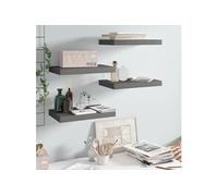 Wandschappen zwevend 4 st 40x23x3,8 cm MDF hoogglans grijs323786