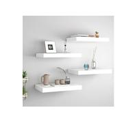Wandschappen zwevend 4 st 40x23x3,8 cm MDF wit323807