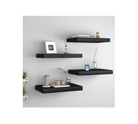 vidaXL Wandschappen zwevend 4 st 40x23x3,8 cm MDF zwart323828 Noir G