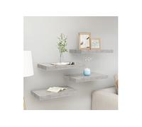vidaXL Étagères murales flottantes Lot de 4 Gris béton 50x23x3,8 cm MDF