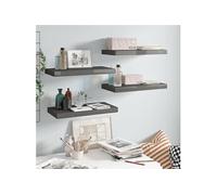 vidaXL Wandschappen zwevend 4 st 50x23x3,8 cm MDF hoogglans grijs323789 Gris G