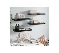 Wandschappen zwevend 4 st 50x23x3,8 cm MDF hoogglans zwart323768