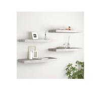 Wandschappen zwevend 4 st 60x23,5x3,8 cm MDF betongrijs326599