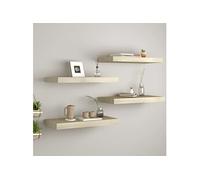 vidaXL Étagères murales flottantes 4 pièces 60x23,5x3,8 cm Chêne MDF