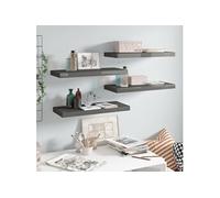 Wandschappen zwevend 4 st 60x23,5x3,8 cm MDF hoogglans grijs323792