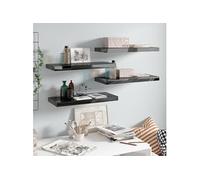 Etagère Murale Flottante Noir Brillant MDF Suspendue Bibliothèque vidaXL