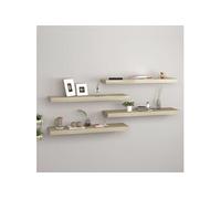 Etagère Murale Flottante Noir Brillant MDF Suspendue Bibliothèque vidaXL