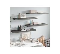 Wandschappen zwevend 4 st 80x23,5x3,8 cm MDF hoogglans grijs323795