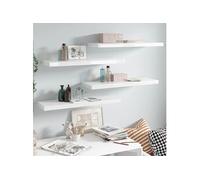 Wandschappen zwevend 4 st 80x23,5x3,8 cm MDF hoogglans wit323753