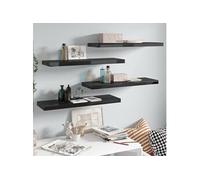 Wandschappen zwevend 4 st 80x23,5x3,8 cm MDF hoogglans zwart323774