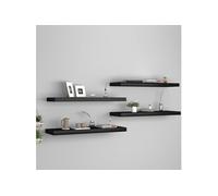 Wandschappen zwevend 4 st 80x23,5x3,8 cm MDF zwart323837