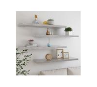 Vidaxl Etagères Murales Flottantes 4 Pcs Gris Béton 100x23,5x3,8cm Mdf Multicolore