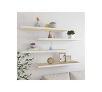 vidaXL Wandschappen zwevend 4 st 90x23,5x3,8 cm MDF eikenkleurig wit326584 Brun