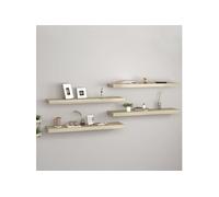 Vidaxl Étagères Murales Flottantes 4 Pcs Chêne 90x23,5x3,8 Cm Mdf