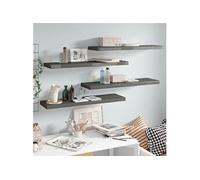 Wandschappen zwevend 4 st 90x23,5x3,8 cm MDF hoogglans grijs323798