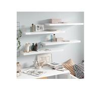 Wandschappen zwevend 4 st 90x23,5x3,8 cm MDF hoogglans wit323756