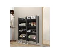 Wandschoenenkasten 4 st 60x18x60 cm hout hoogglans grijs806740