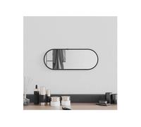vidaXL Miroir Mural Miroir de Maquillage Coiffeuse Cosmétique Décoration de Salle de Bain Toilette Salon Intérieur Noir 40x15 cm Ovale