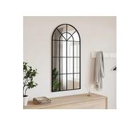vidaXL Miroir mural noir 50x100 cm arche fer