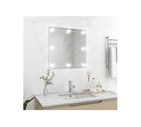 vidaXL Miroir mural Carré en verre avec lampes LED Argent
