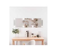 vidaXL Miroir mural de maquillage 30x100 cm LED en verre glas3189151