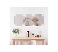 vidaXL Miroir Mural avec Eclairage LED, Miroir de Maquillage, Miroir Cosmétique, Décoration Chambre à Coucher Salon Salle de Bain, Moderne, Verre Rectangulaire