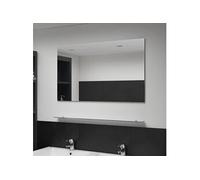 Miroir Mural Avec Étagère 100x60 Cm Verre Trempé