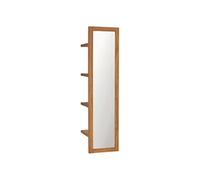 Vidaxl Miroir Mural Avec Ã©Tagã¿Res 30x30x120 Cm Bois De Teck Massif