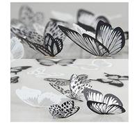 WandSticker4U®- [36 pièces] PAPILLONS decoratifs 3D noirs avec paillettes I Stickers muraux papillon noir et blanc I Papillon décoration murale 3D salon cuisine chambre enfant fête gâteau bricolage