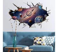 WandSticker4U®- 3D Stickers muraux ESPACE SYSTÈME SOLAIRE (60x90 cm) I Autocollant mural planète galaxie poster I Déco murale chambre enfant chambre ado garçon fille bébé COOL