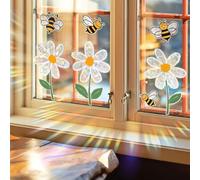WandSticker4U®- Stickers fenêtre enfant FLEURS & ABEILLES printemps I Stickers vitres décoratifs autocollant fenêtre enfant I Décoration capteur de soleil fenetre suncatcher sticker abeille