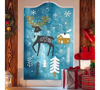 WandSticker4U®- Stickers fenêtre Noël enfant animaux RENNE et FLOCONS de NEIGE I Autocollant fenêtre Noël enfant réutilisables I Décoration de Noel stickers vitres décoratifs électrostatique