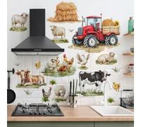WandSticker4U®- Stickers muraux ANIMAUX de la FERME (180x78 cm) I Autocollant mural chambre bébé animaux ferme cochon mouton tracteur I Déco murale chambre enfant fille & garçon XXL