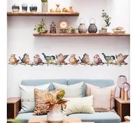 WandSticker4U®- Stickers muraux OISEAUX sur BRANCHE rétro (L: 1,16M) I Autocollant mural chambre adulte oiseaux aquarelle boho printemps été I Déco murale salon chambre cuisine entrée couloir