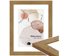 WANDStyle Cadre photo bois rustique, cadre A5 chêne, cadres photo 15x21 cm mural, encadrement tableau 21x15 cm, cadres pour photos, encadrement à suspendre et à poser, H750 - Made in Germany